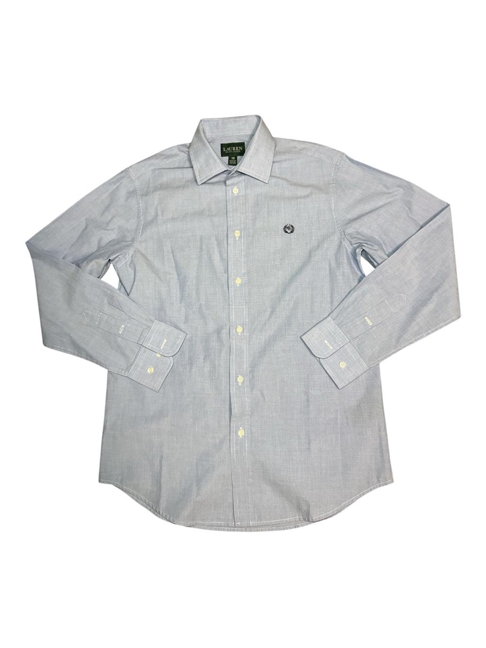 LAUREN Ralph Lauren Boys Button Up Dress Shirt Youth Size 16 (XL) Blue